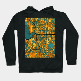 Pasadena Map Pattern in Orange & Teal Hoodie